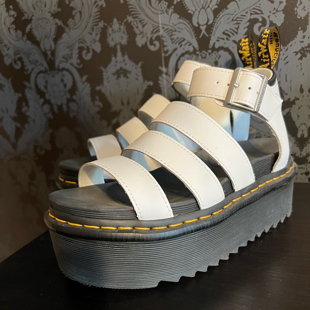 Dr. Martens White Platform Gladiator Sandals